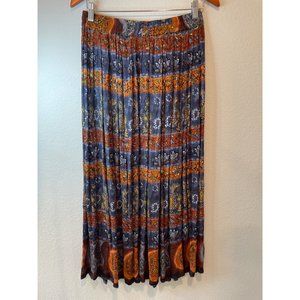 Hot Date Multi Color Floral Boho Elastic Waist Rayon Skirt